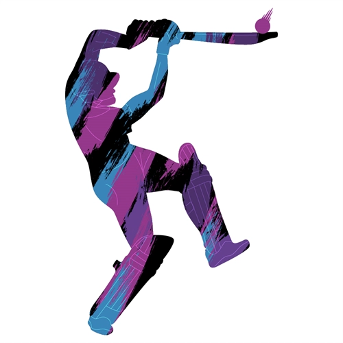 Cricket Batsman Lofted Shot Transparent Sticker